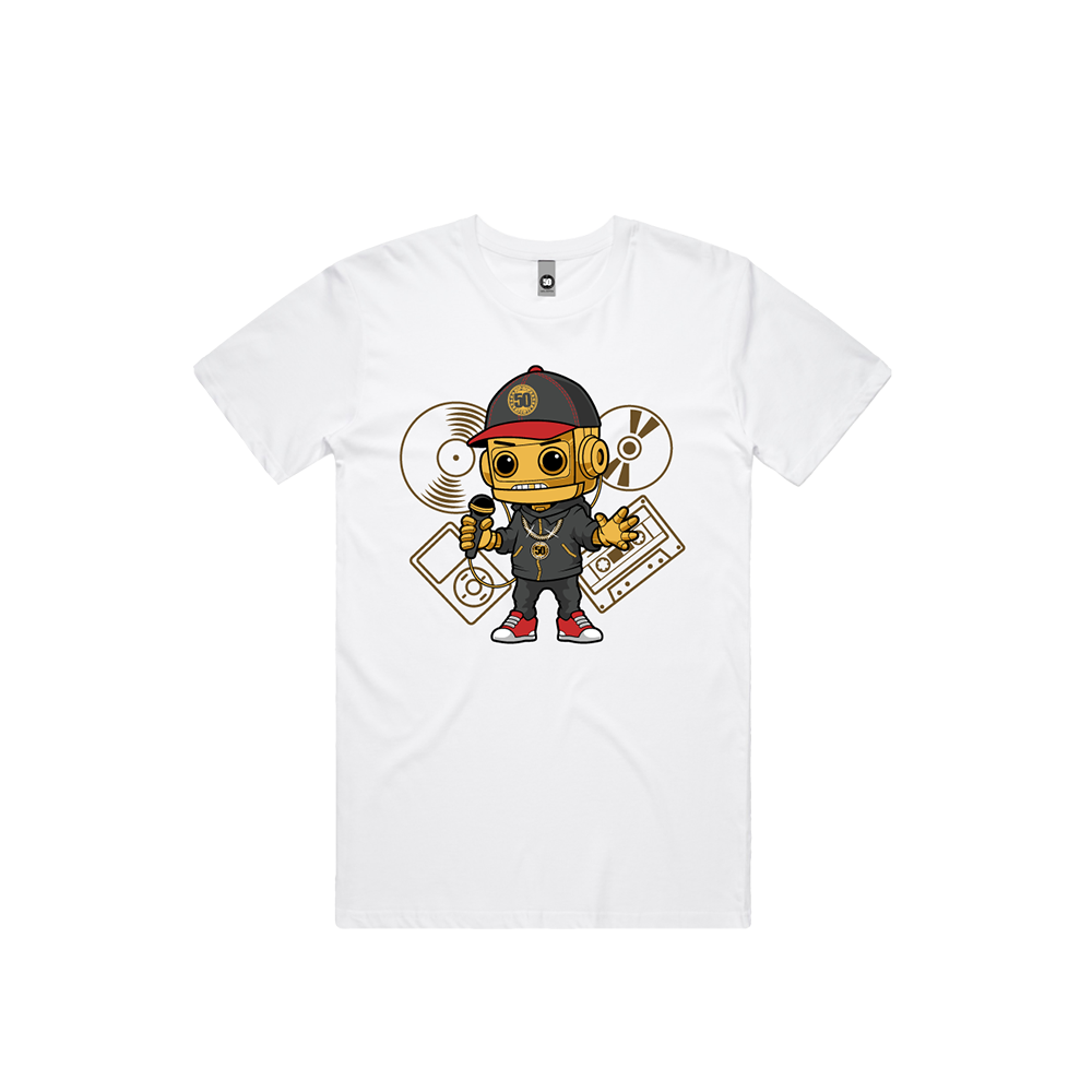 Hip Hop 50 Robot White TShirt Urban Legends Store