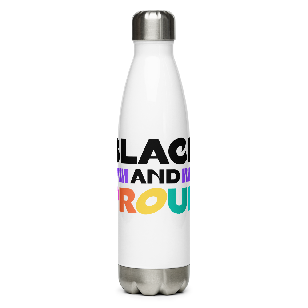 Black & Proud White Water Bottle